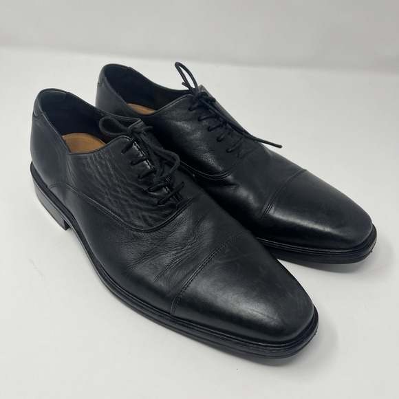 COLE HAAN Black Size 10 Caldwell Cap Toe Oxford Dress Shoes NikeAir Sole  C06834